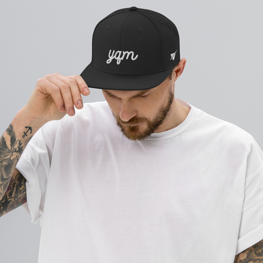 Vintage Script Snapback Hat • YQM Moncton • YHM Designs - Image 02