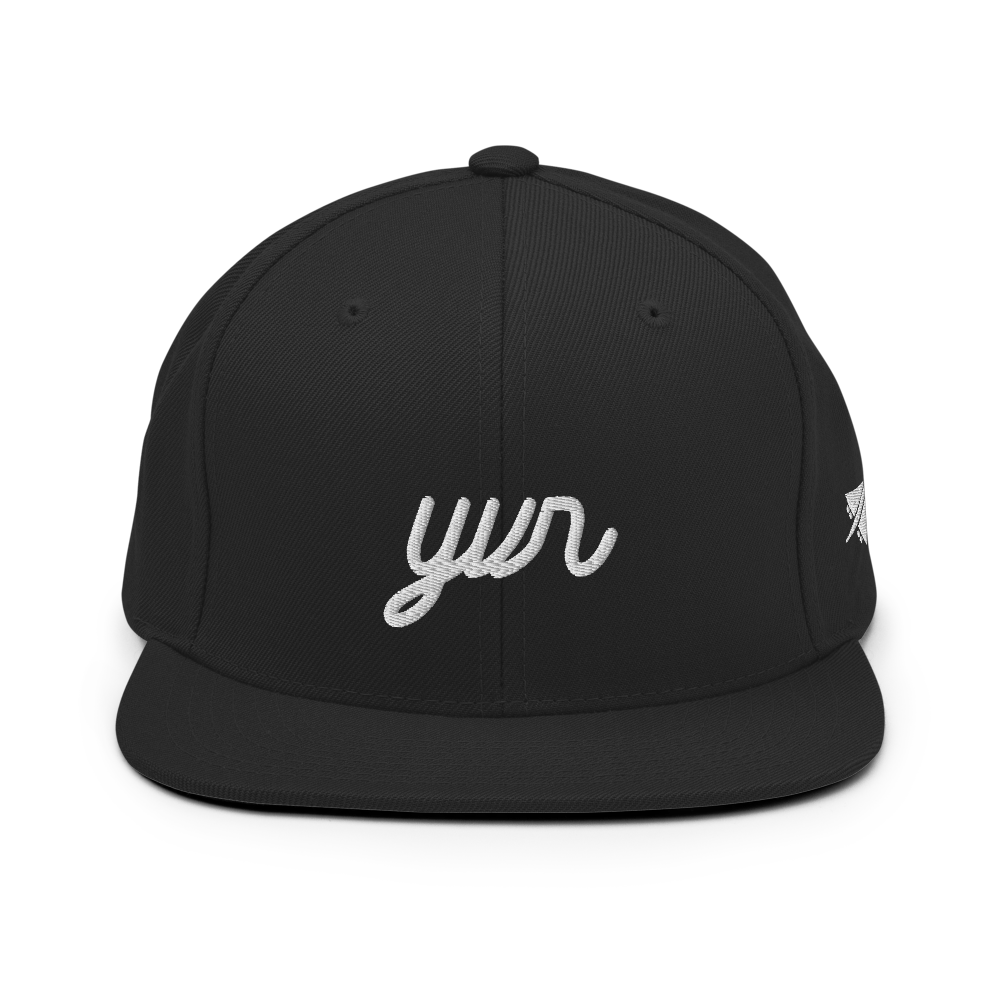 YHM Designs - YVR Vancouver Airport Code Snapback Hat - Vintage Script Design - White Embroidery - Image 08