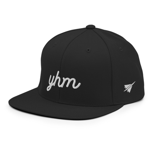 Vintage Script Snapback Hat • YHM Hamilton • YHM Designs - Image 01