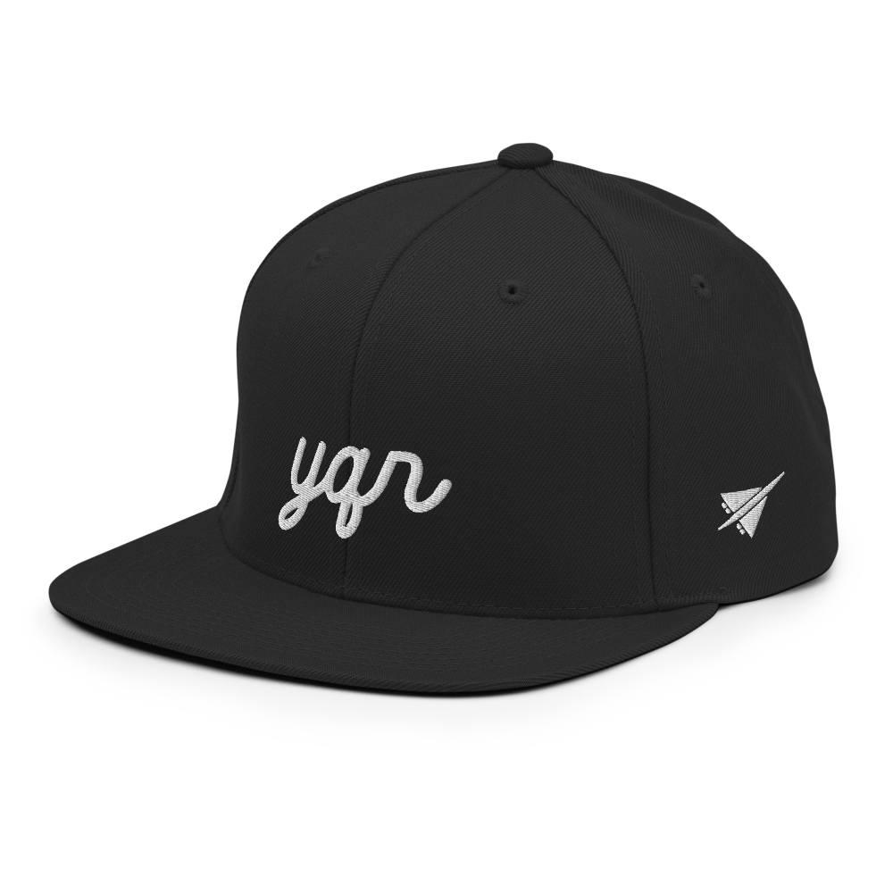Vintage Script Snapback Hat • YQR Regina • YHM Designs - Image 01