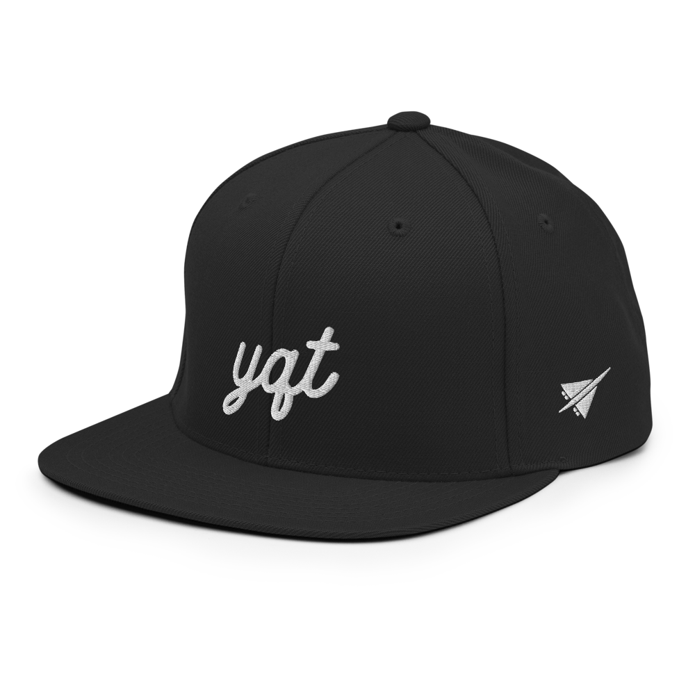Vintage Script Snapback Hat • YQT Thunder Bay • YHM Designs - Image 01
