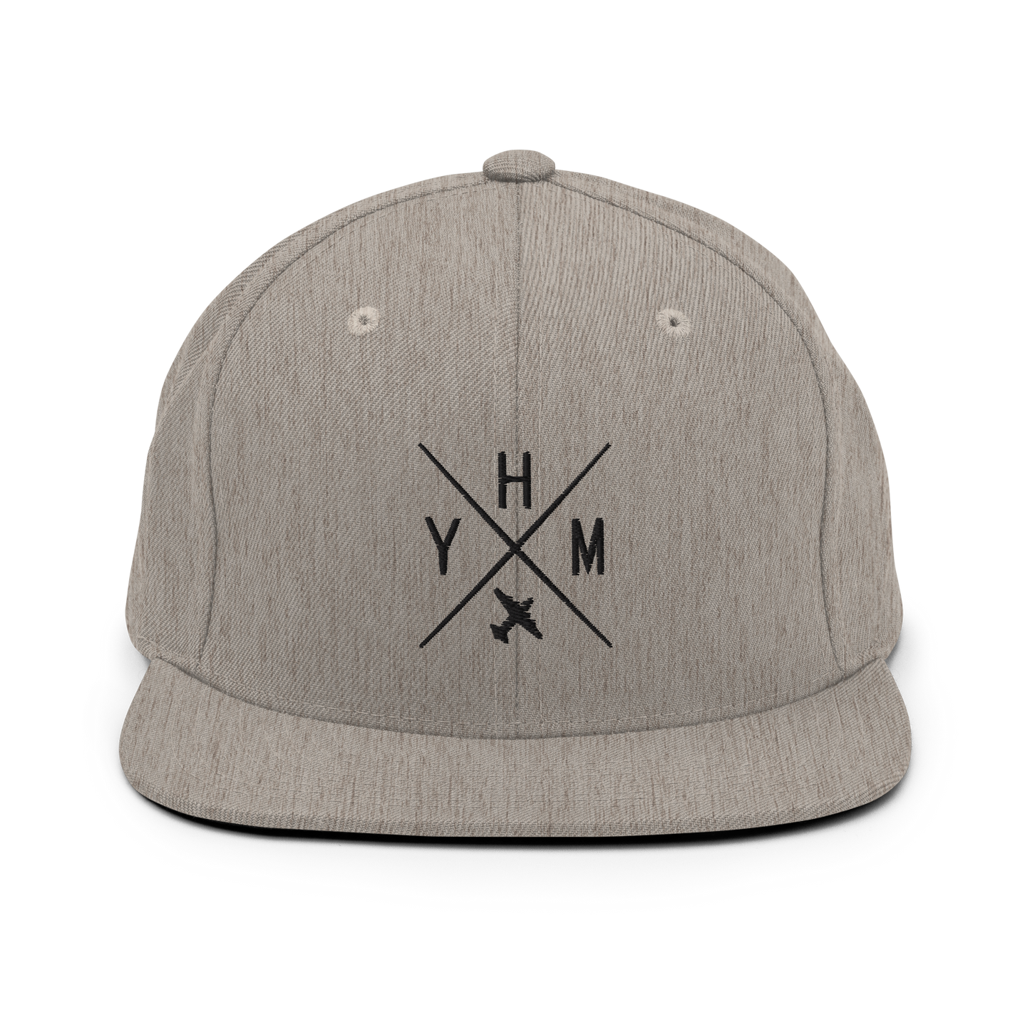 Crossed-X Snapback Hat • Black Embroidery