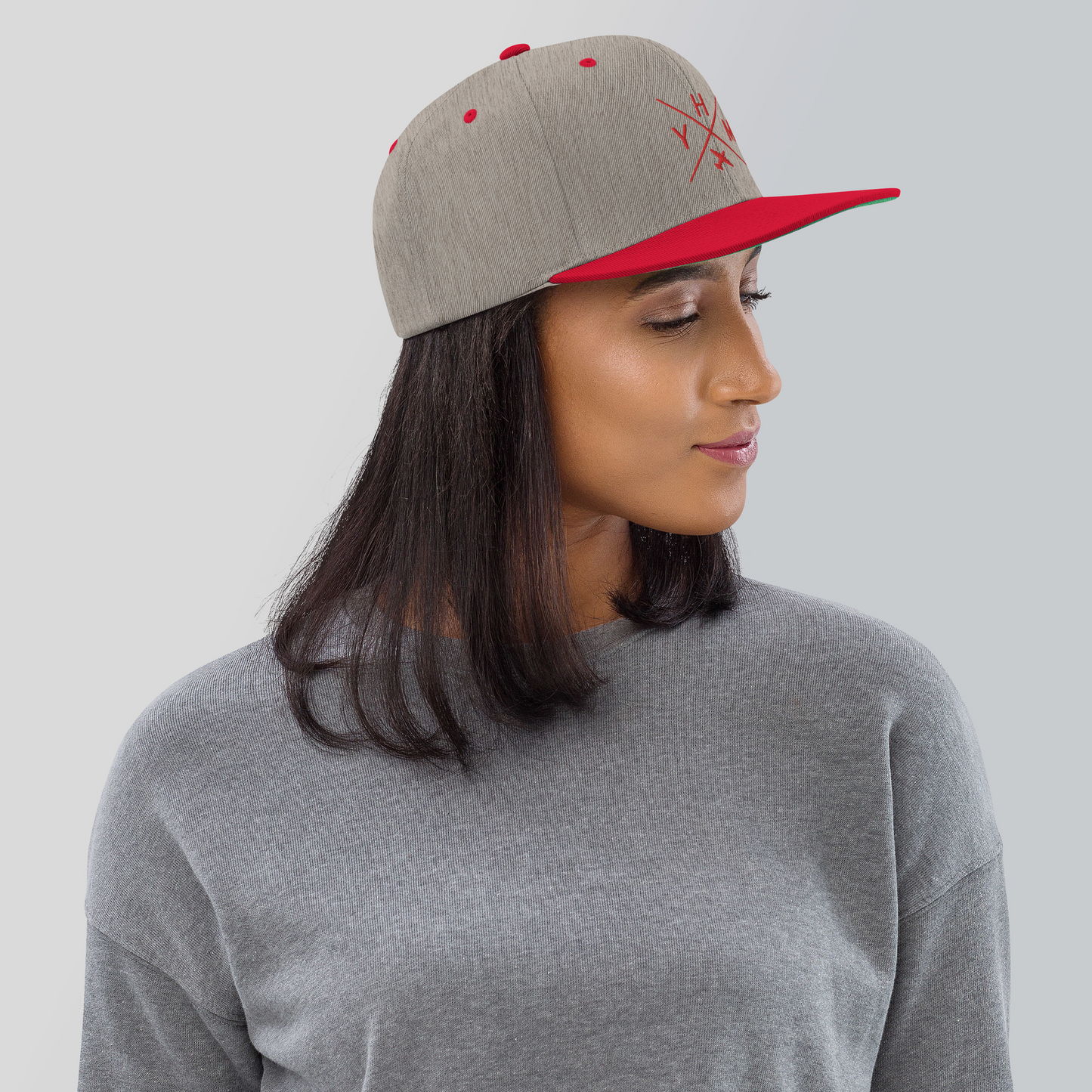 Crossed-X Snapback Hat • Red Embroidery