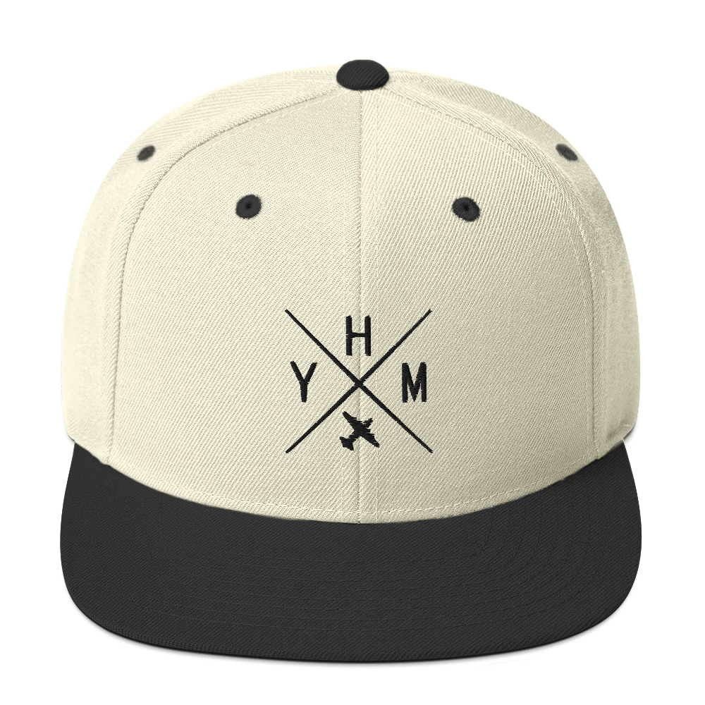 Crossed-X Snapback Hat • Black Embroidery