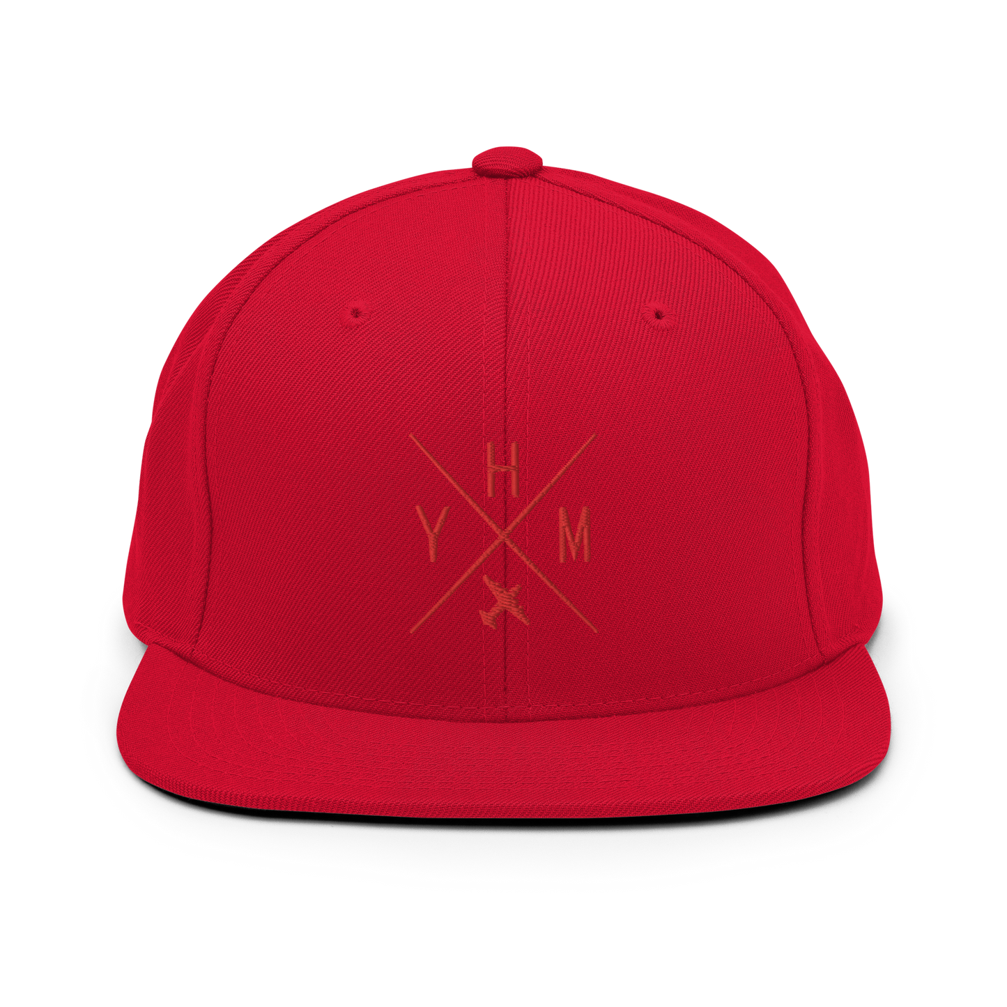 Crossed-X Snapback Hat • Red Embroidery