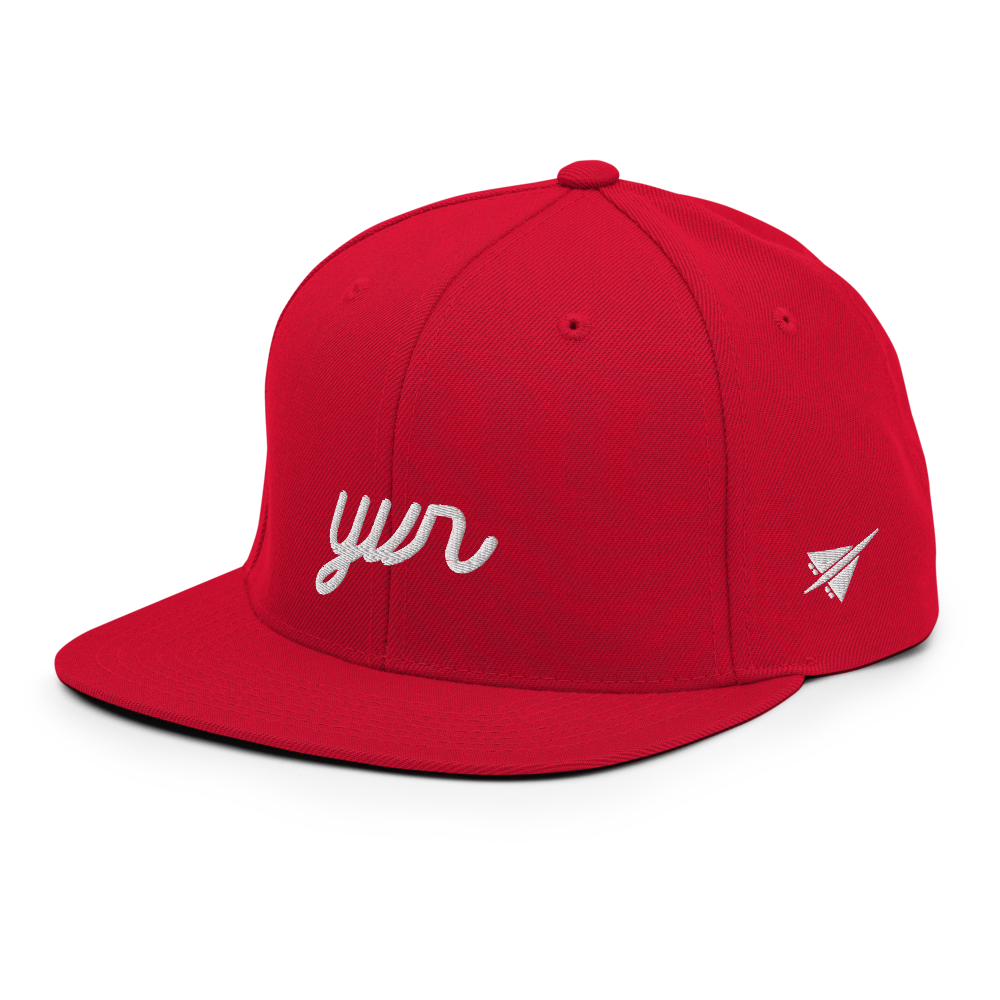 YHM Designs - YVR Vancouver Airport Code Snapback Hat - Vintage Script Design - White Embroidery - Image 15