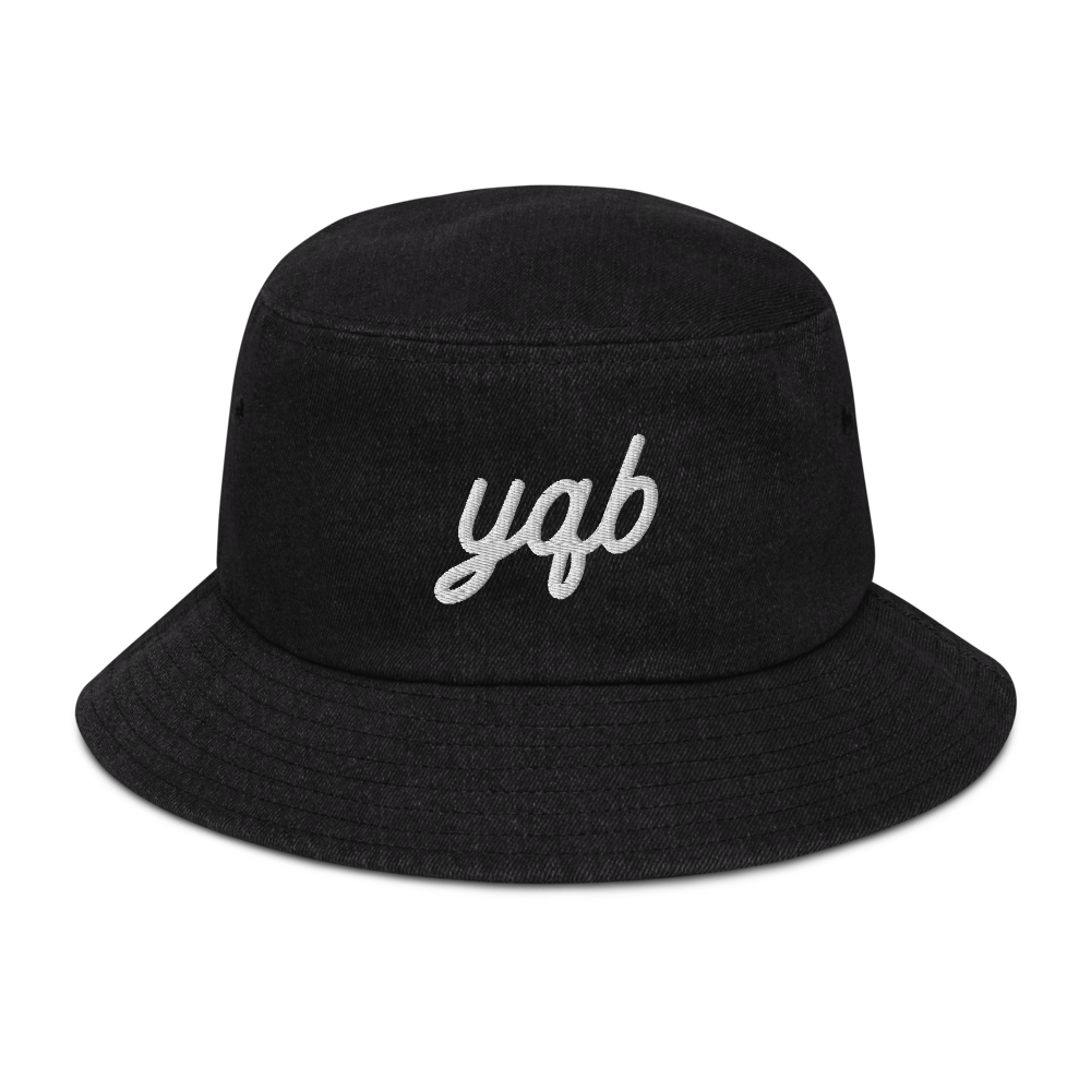 Vintage Script Denim Bucket Hat • YQB Quebec City • YHM Designs - Image 05