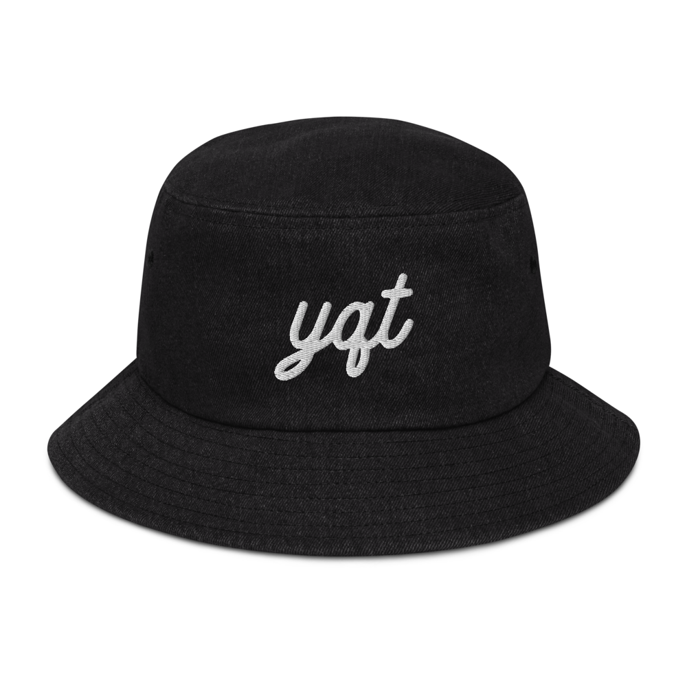 Vintage Script Denim Bucket Hat • YQT Thunder Bay • YHM Designs - Image 05