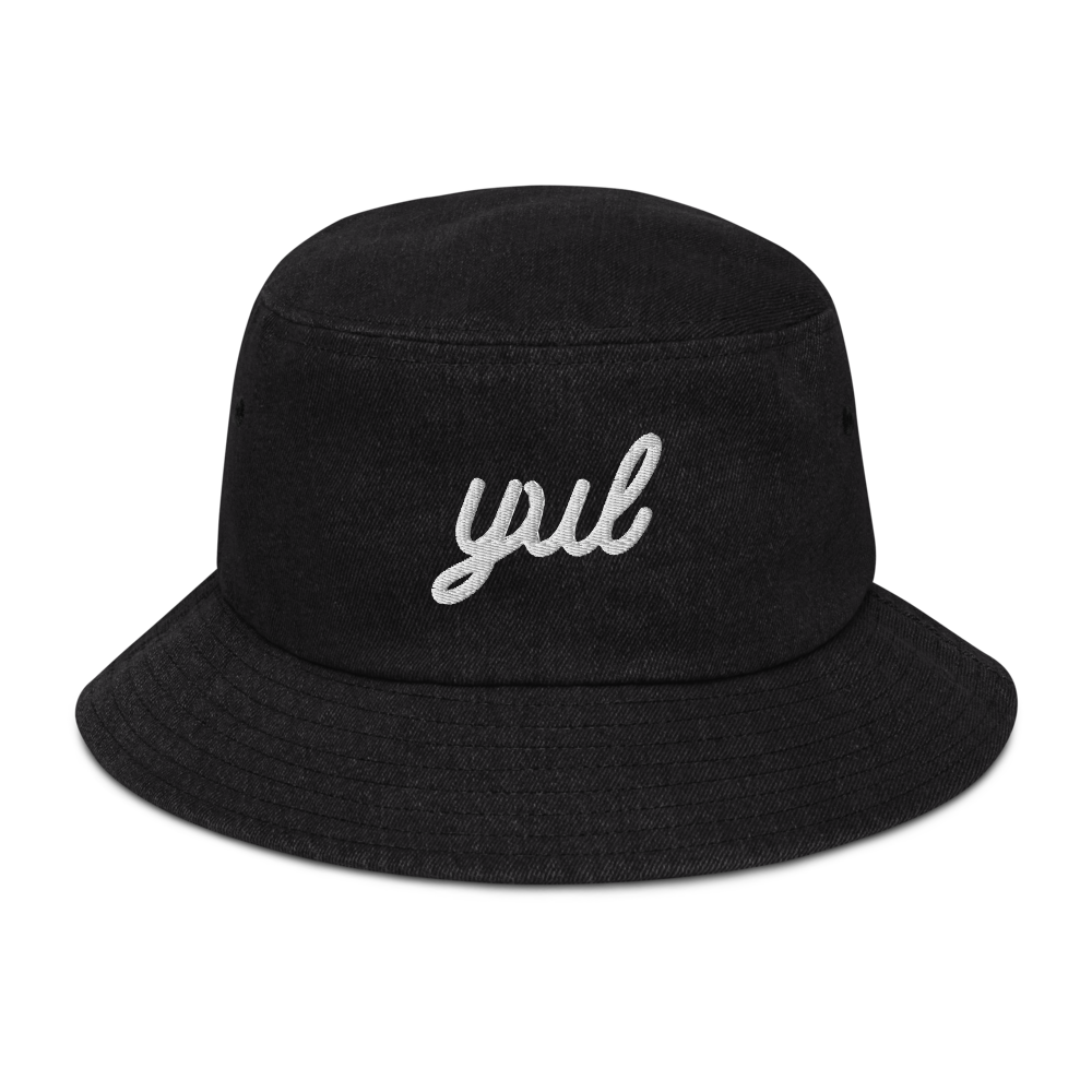 Vintage Script Denim Bucket Hat • YUL Montreal • YHM Designs - Image 05