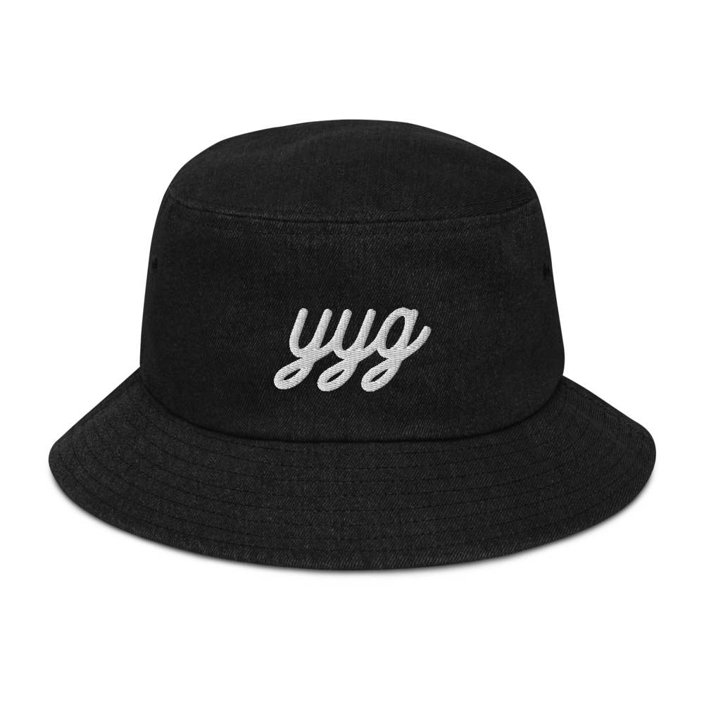 Vintage Script Denim Bucket Hat • YYG Charlottetown • YHM Designs - Image 05