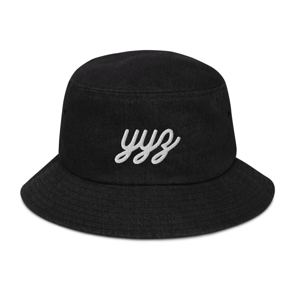 Vintage Script Denim Bucket Hat • YYZ Toronto • YHM Designs - Image 05