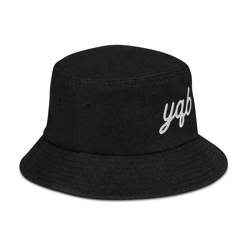 Vintage Script Denim Bucket Hat • YQB Quebec City • YHM Designs - Image 07