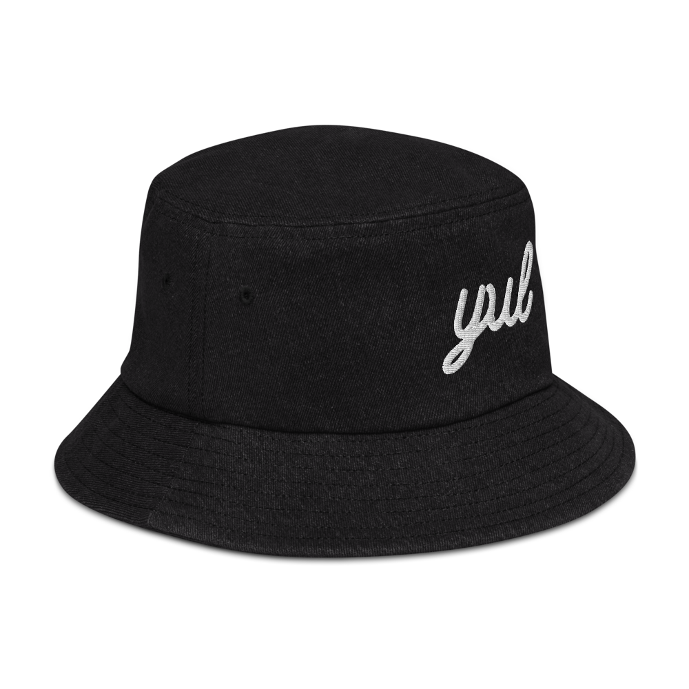 Vintage Script Denim Bucket Hat • YUL Montreal • YHM Designs - Image 07