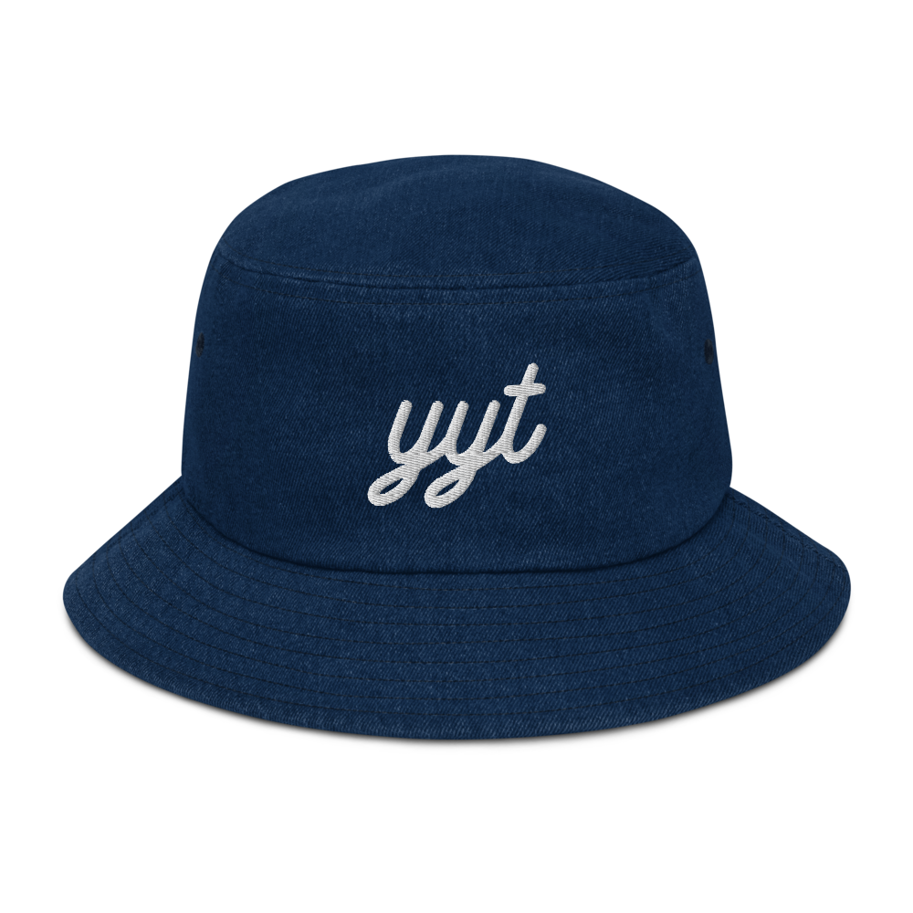 Vintage Script Denim Bucket Hat • YYT St. John's • YHM Designs - Image 01