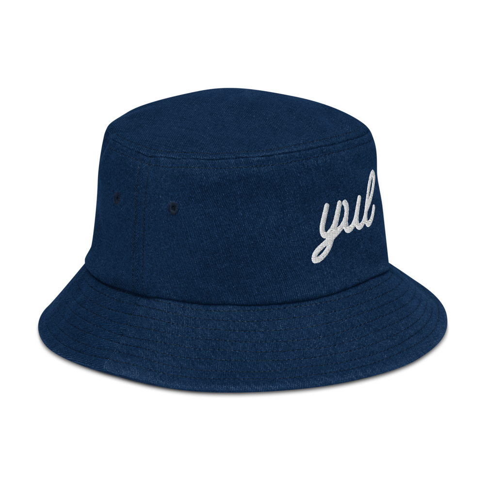 Vintage Script Denim Bucket Hat • YUL Montreal • YHM Designs - Image 10