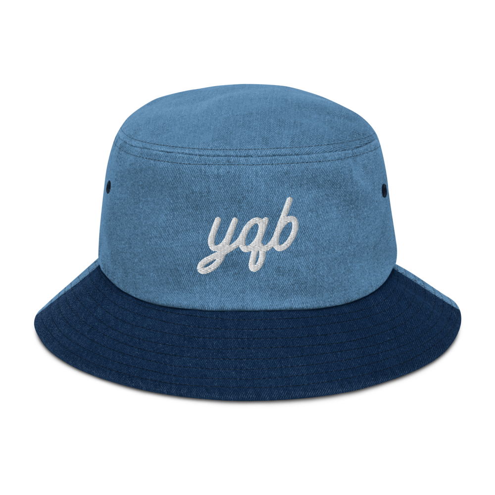 Vintage Script Denim Bucket Hat • YQB Quebec City • YHM Designs - Image 12