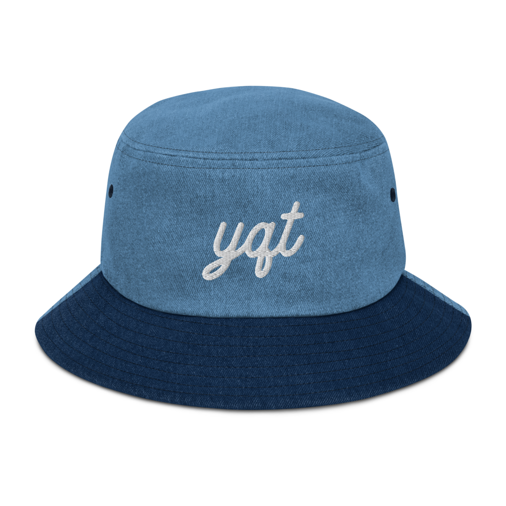 Vintage Script Denim Bucket Hat • YQT Thunder Bay • YHM Designs - Image 12
