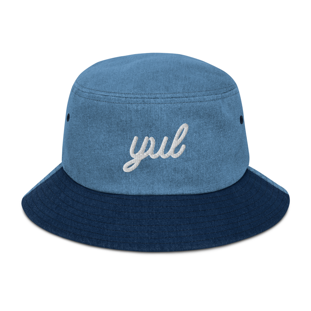 Vintage Script Denim Bucket Hat • YUL Montreal • YHM Designs - Image 12