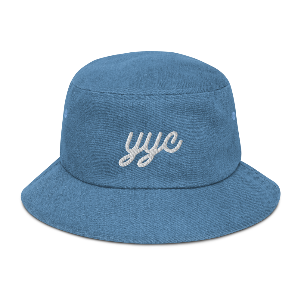 Vintage Script Denim Bucket Hat • YYC Calgary • YHM Designs - Image 16