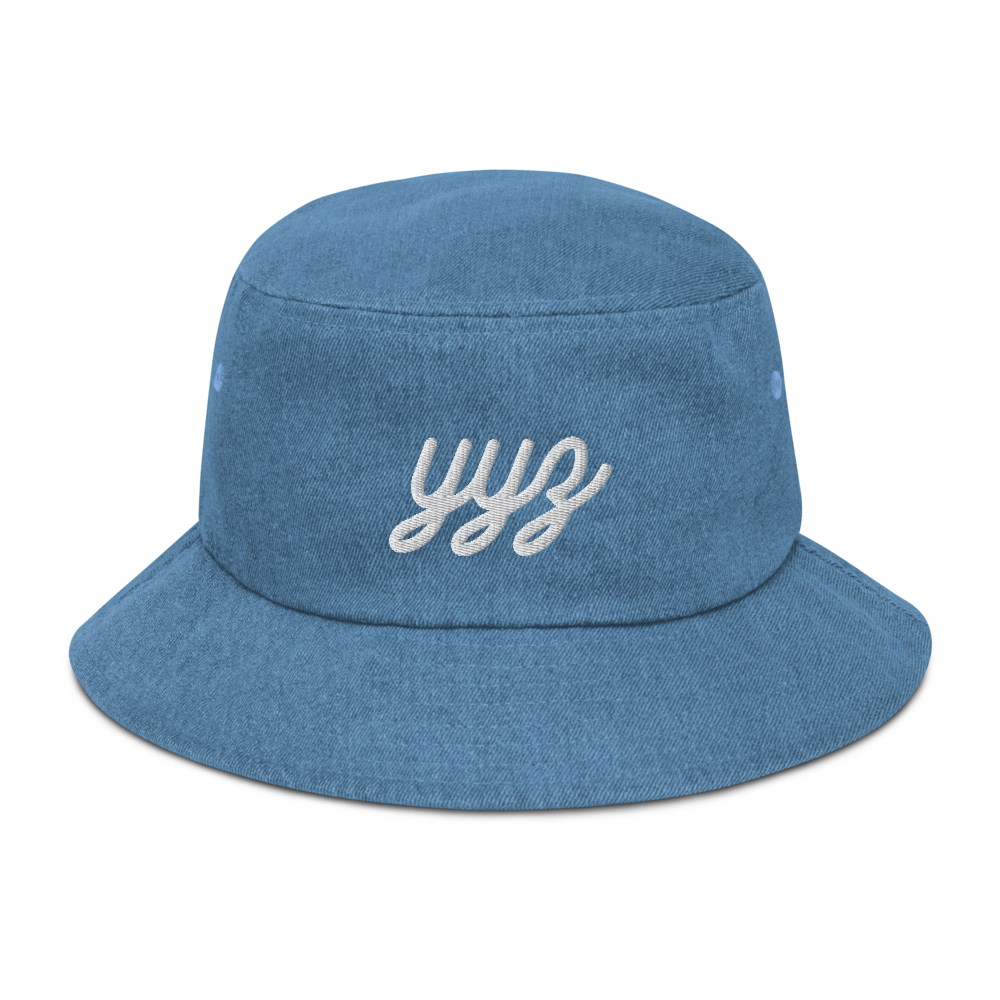 Vintage Script Denim Bucket Hat • YYZ Toronto • YHM Designs - Image 16