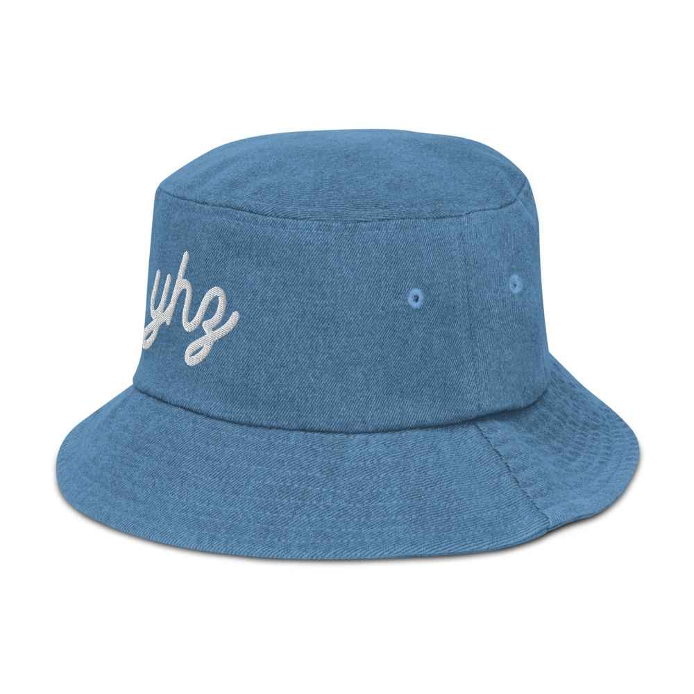 Vintage Script Denim Bucket Hat • YHZ Halifax • YHM Designs - Image 19