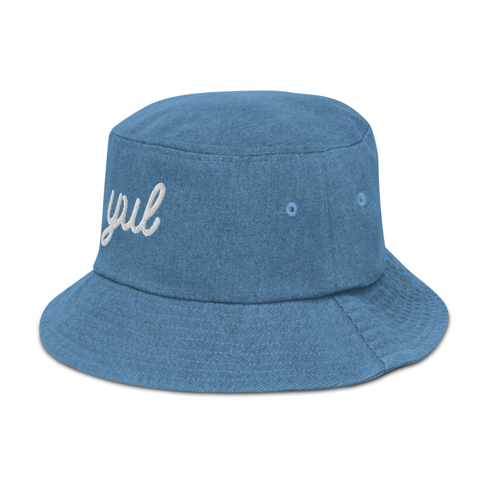 Vintage Script Denim Bucket Hat • YUL Montreal • YHM Designs - Image 19