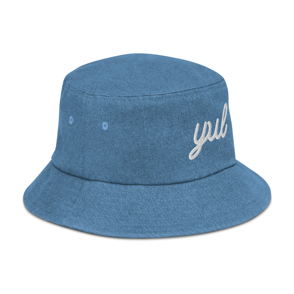 Vintage Script Denim Bucket Hat • YUL Montreal • YHM Designs - Image 18