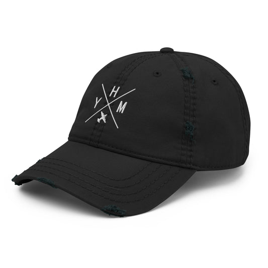 Crossed-X Distressed Dad Hat • White Embroidery