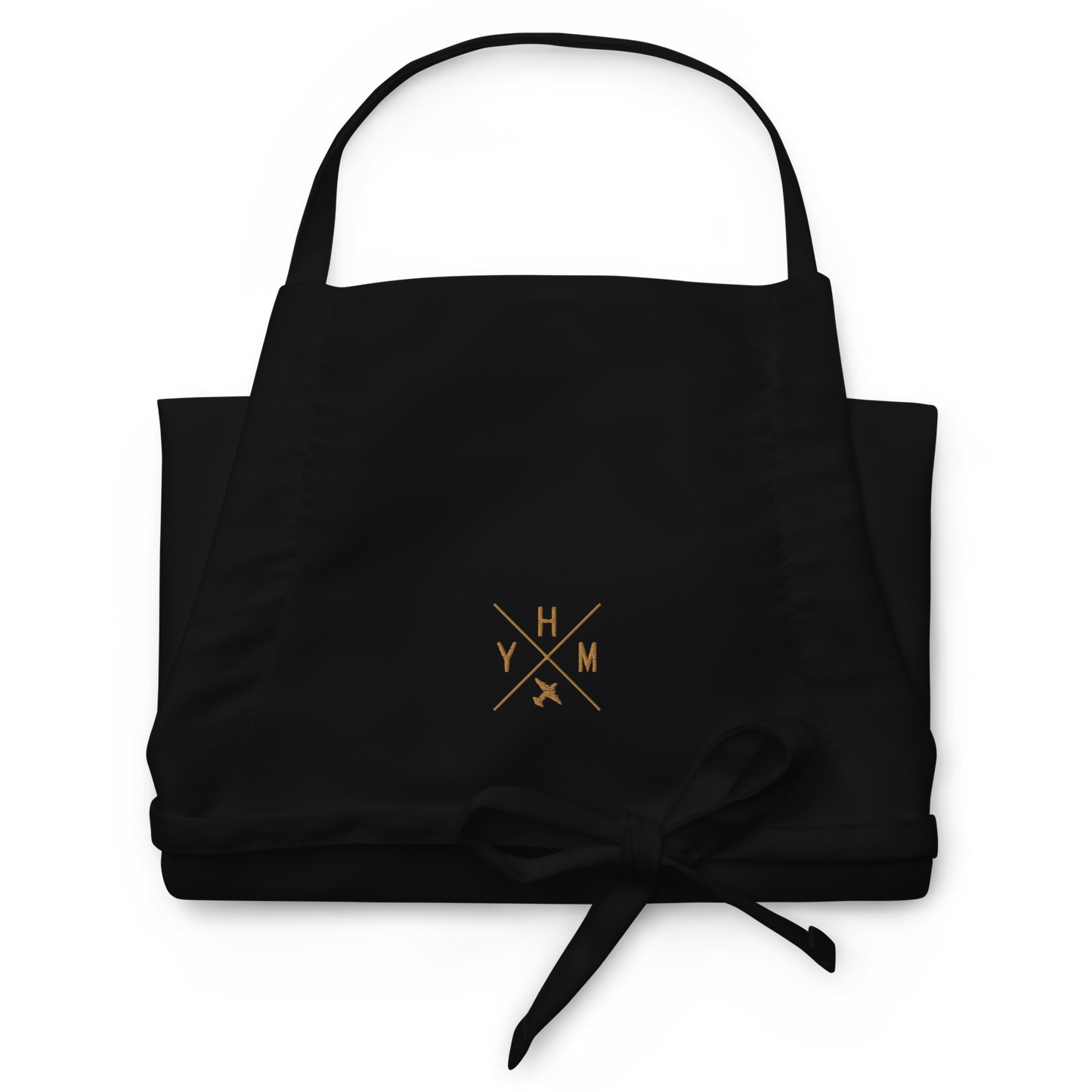 Crossed-X Embroidered Apron • Old Gold Embroidery