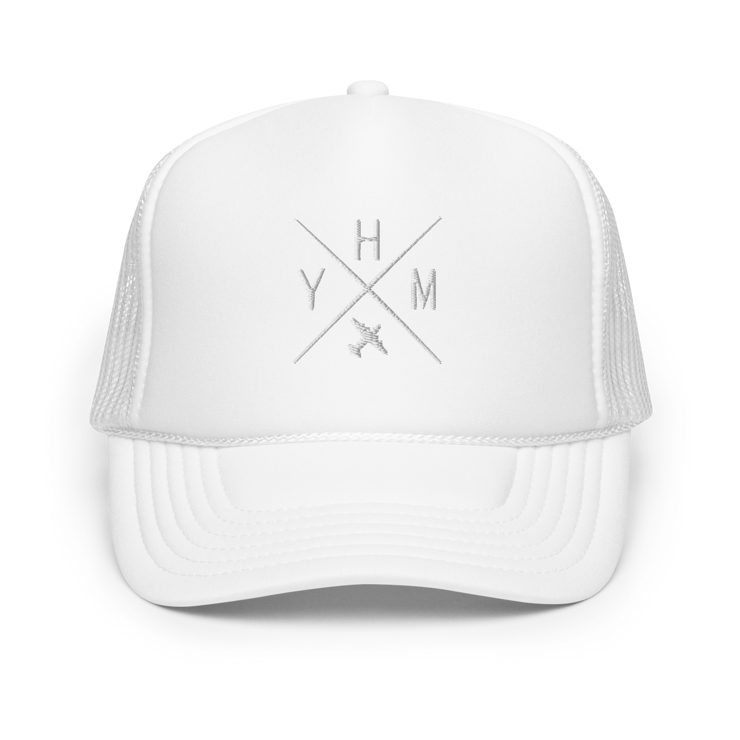 Crossed-X Foam Trucker Hat • White Embroidery