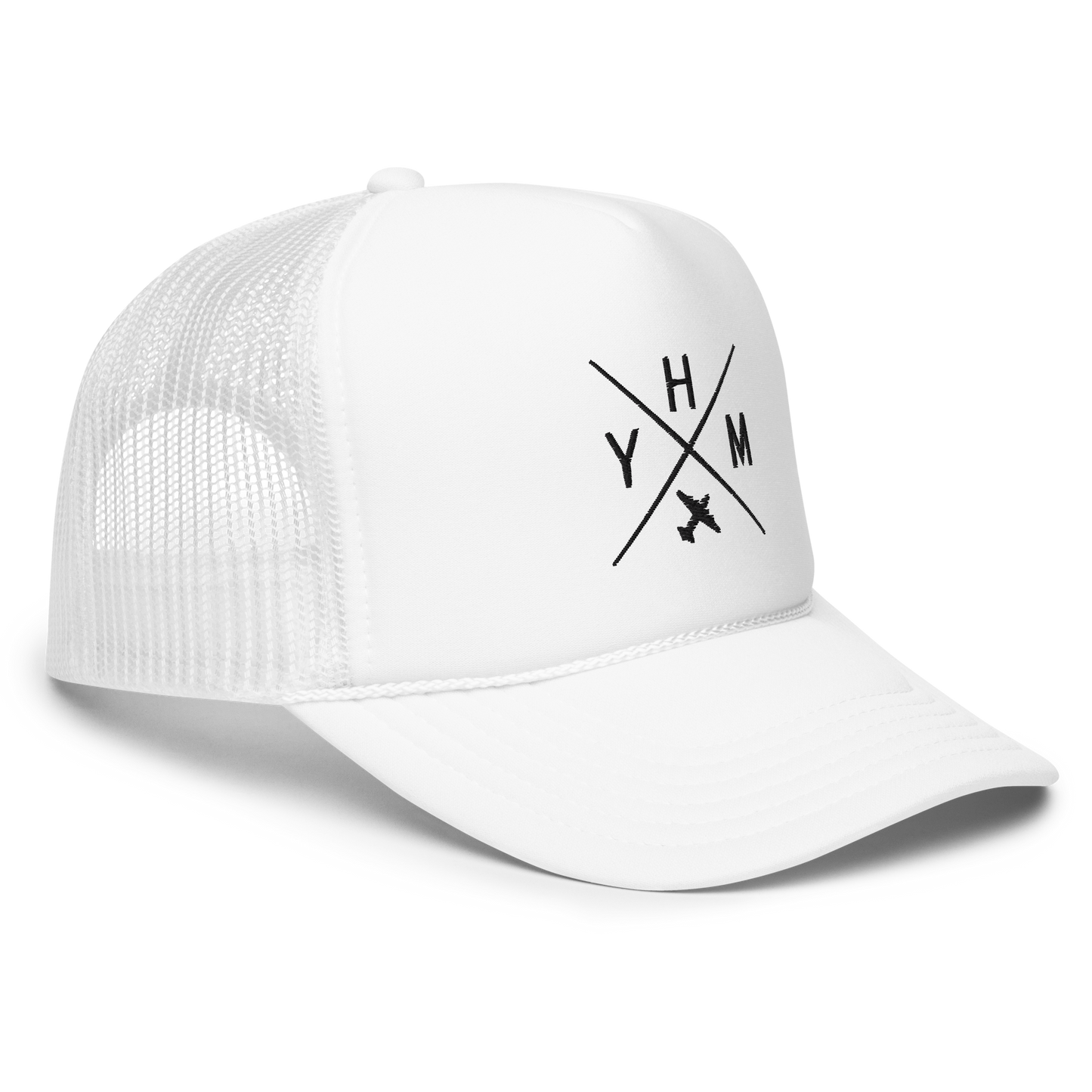 Crossed-X Foam Trucker Hat • Black Embroidery