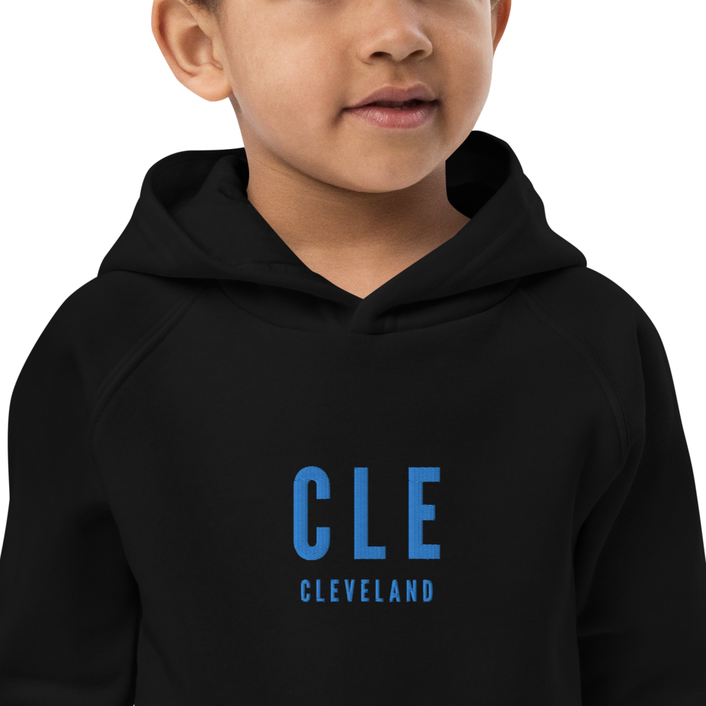 Kid's Sustainable Hoodie - Aqua Blue • CLE Cleveland • YHM Designs - Image 05