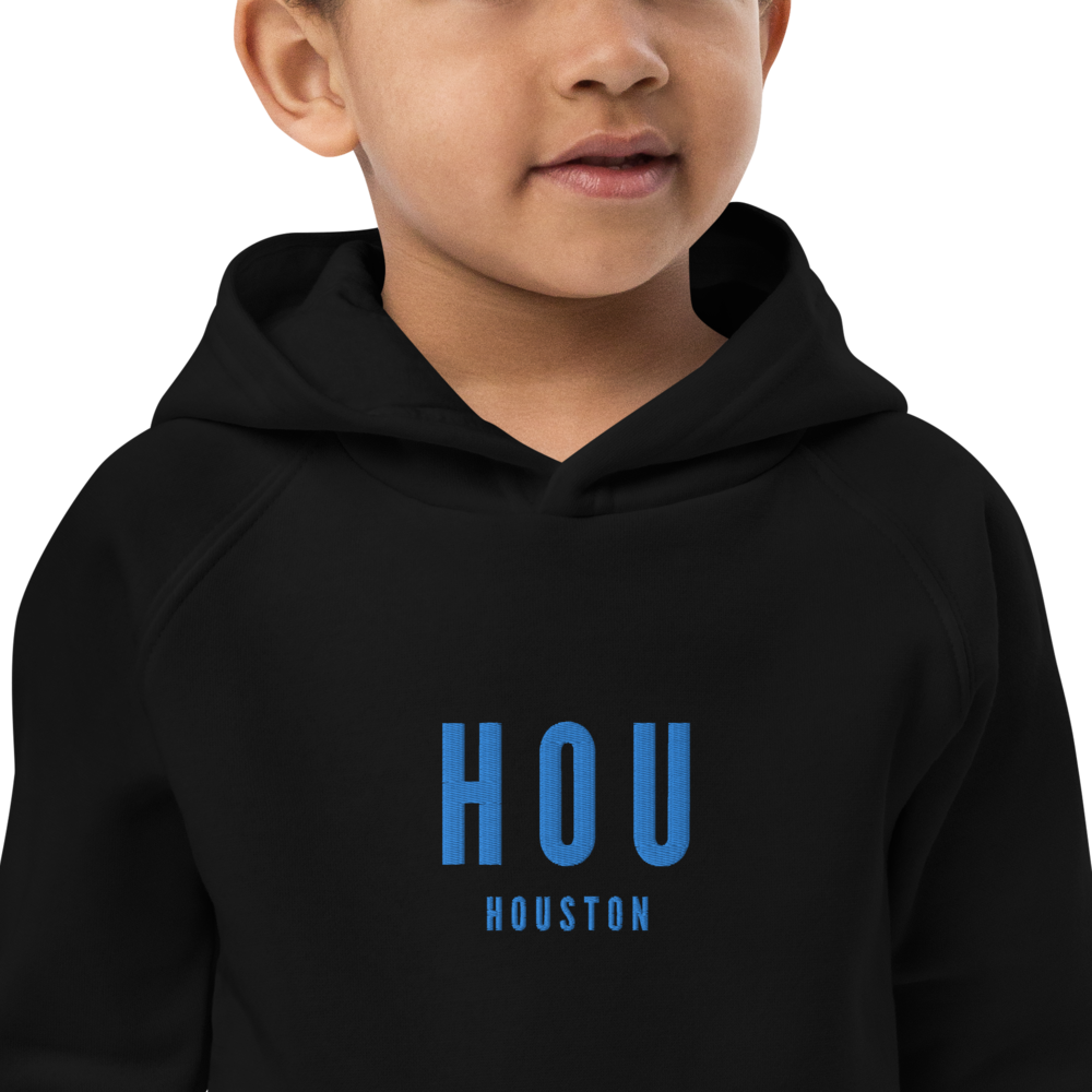 Kid's Sustainable Hoodie - Aqua Blue • HOU Houston • YHM Designs - Image 05