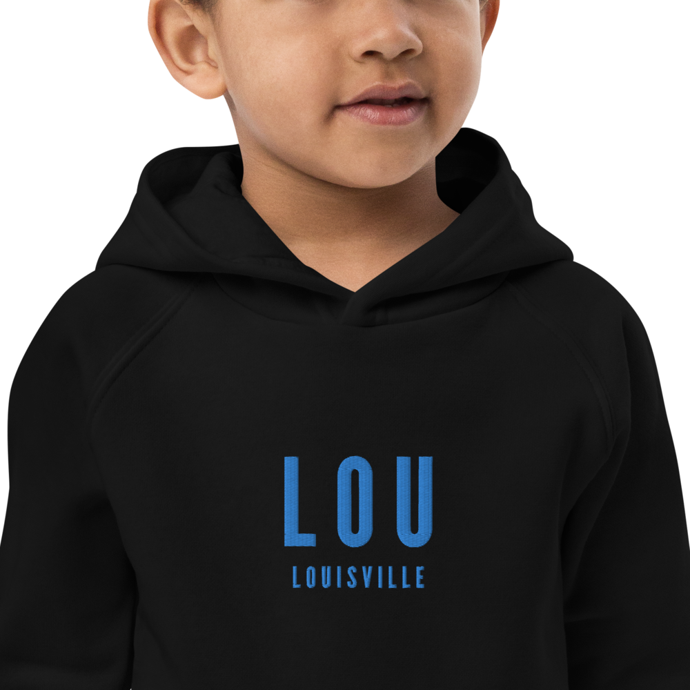 Kid's Sustainable Hoodie - Aqua Blue • LOU Louisville • YHM Designs - Image 05