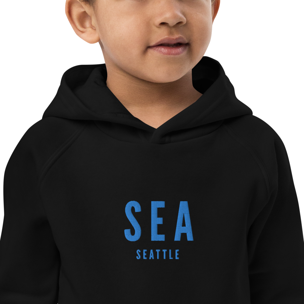 Kid's Sustainable Hoodie - Aqua Blue • SEA Seattle • YHM Designs - Image 05