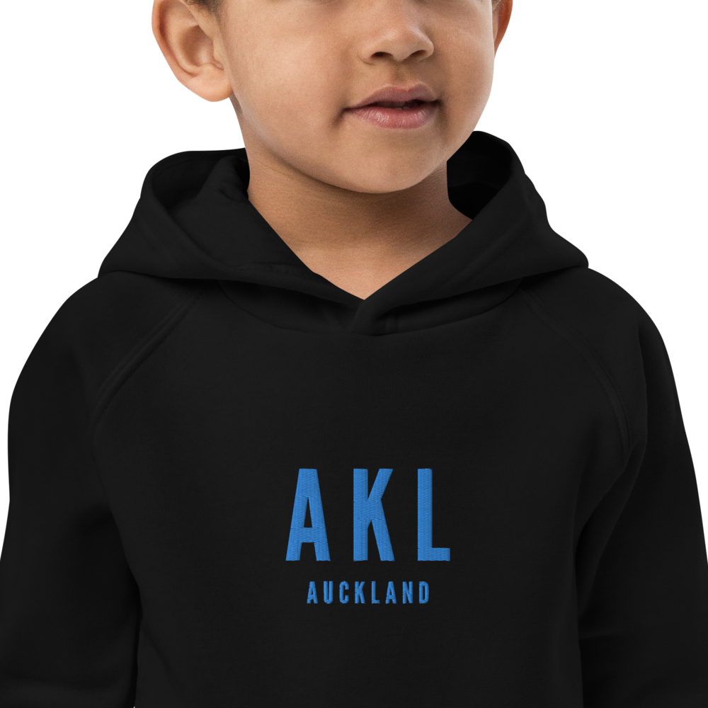 Kid's Sustainable Hoodie - Aqua Blue • AKL Auckland • YHM Designs - Image 04