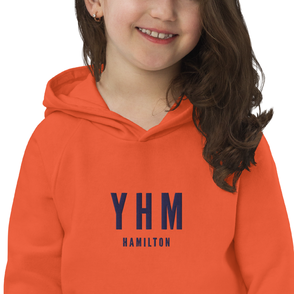 Kid's Sustainable Hoodie - Navy Blue • YHM Hamilton • YHM Designs - Image 06
