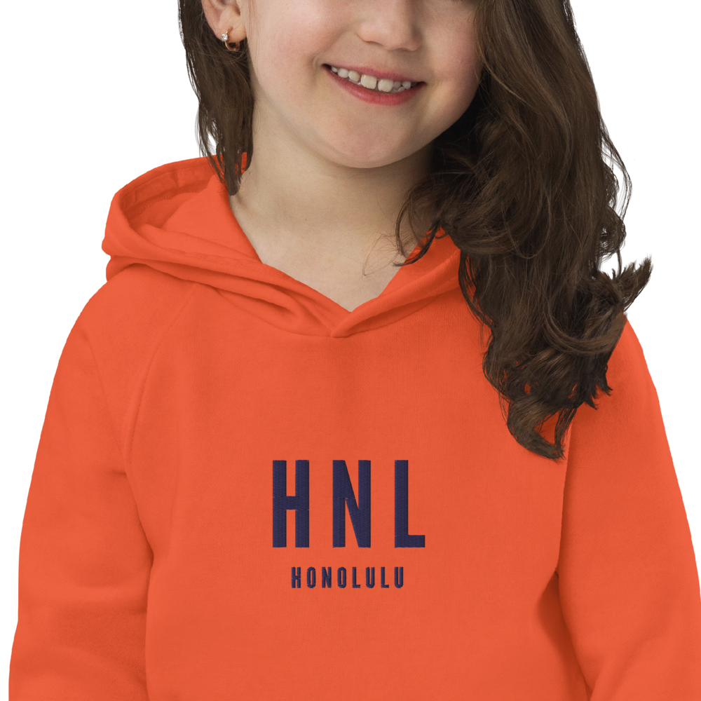 Kid's Sustainable Hoodie - Navy Blue • HNL Honolulu • YHM Designs - Image 06