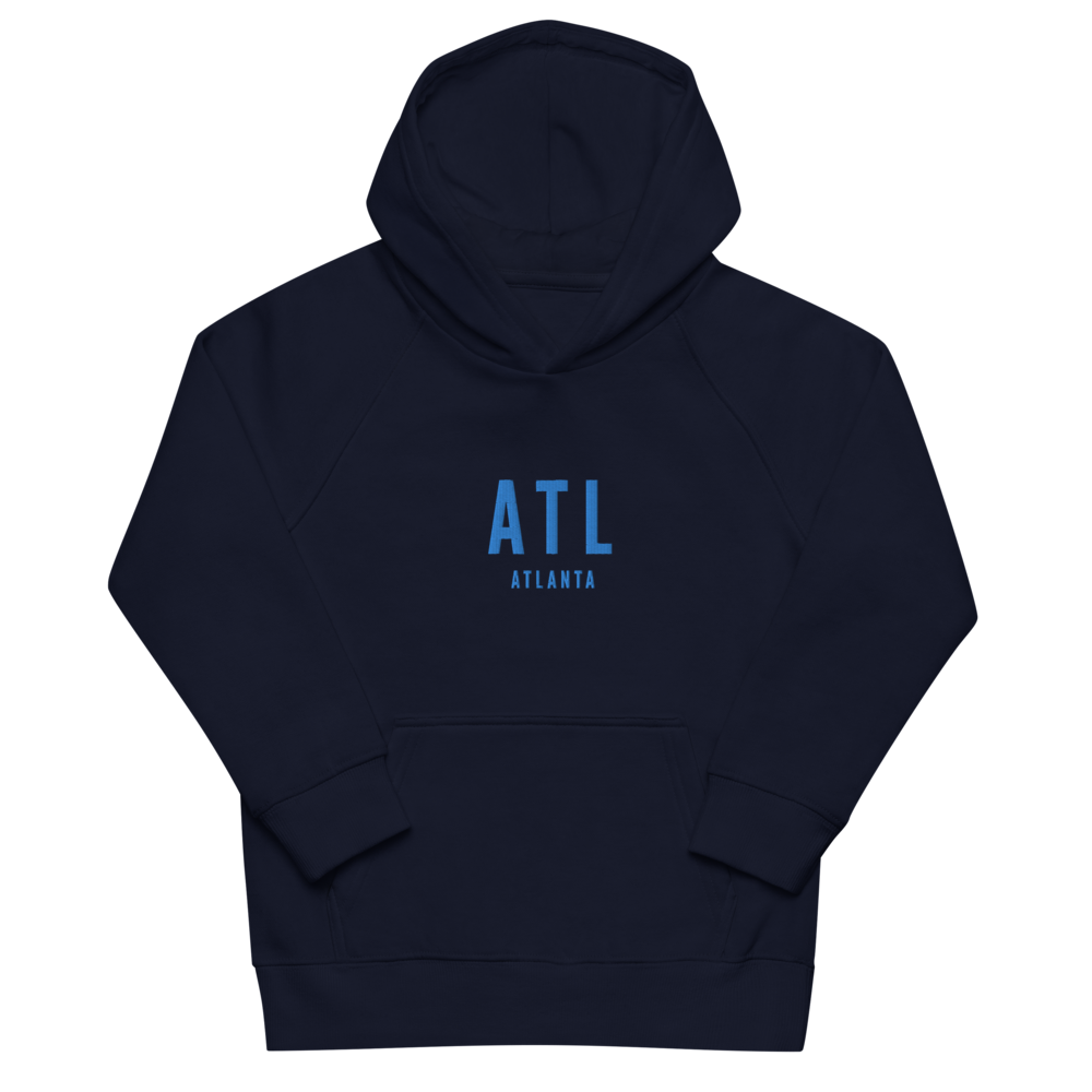 Kid's Sustainable Hoodie - Aqua Blue • ATL Atlanta • YHM Designs - Image 03
