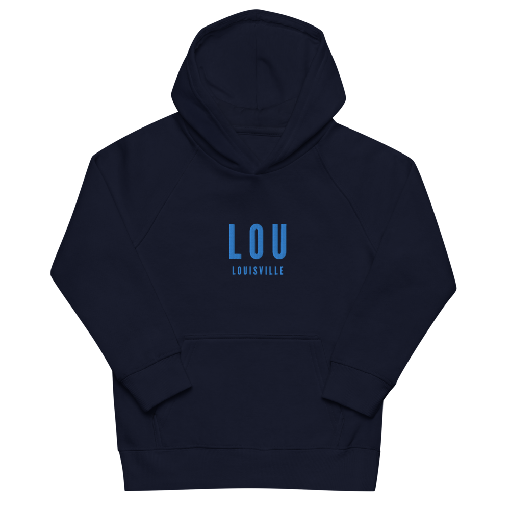 Kid's Sustainable Hoodie - Aqua Blue • LOU Louisville • YHM Designs - Image 03
