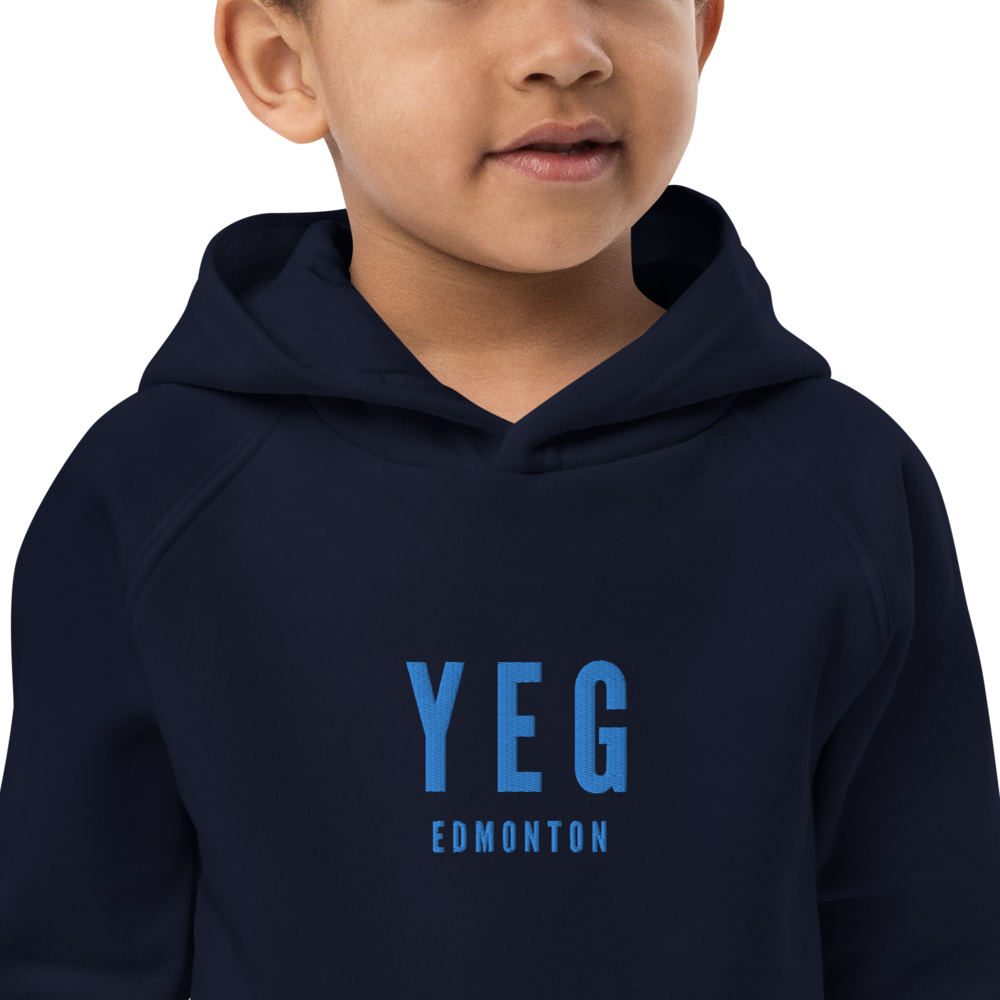Kid's Sustainable Hoodie - Aqua Blue • YEG Edmonton • YHM Designs - Image 02