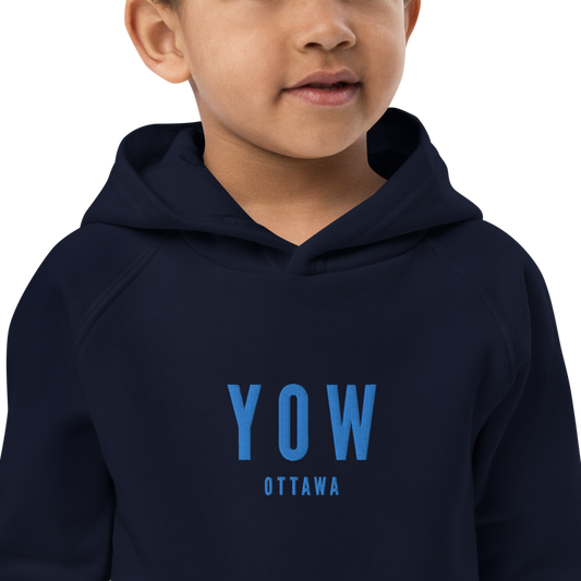Kid's Sustainable Hoodie - Aqua Blue • YOW Ottawa • YHM Designs - Image 02