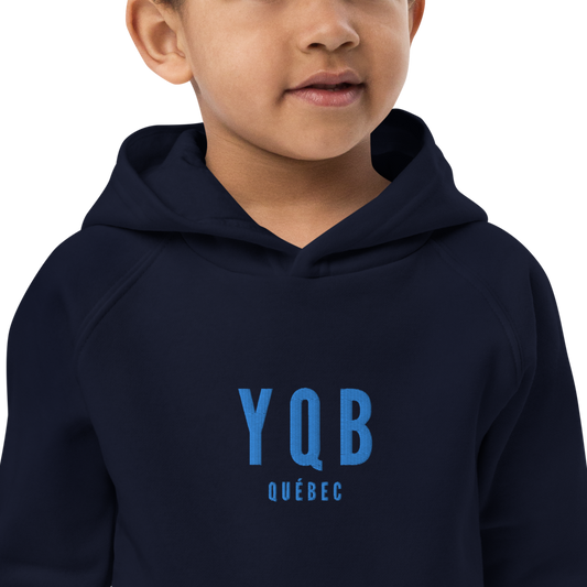 Kid's Sustainable Hoodie - Aqua Blue • YQB Quebec City • YHM Designs - Image 02