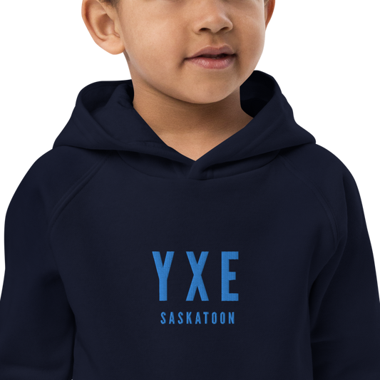 Kid's Sustainable Hoodie - Aqua Blue • YXE Saskatoon • YHM Designs - Image 02