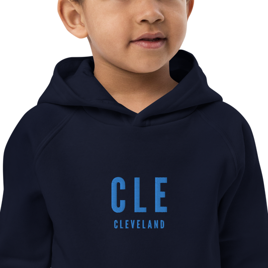 Kid's Sustainable Hoodie - Aqua Blue • CLE Cleveland • YHM Designs - Image 02