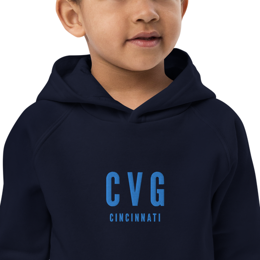 Kid's Sustainable Hoodie - Aqua Blue • CVG Cincinnati • YHM Designs - Image 02