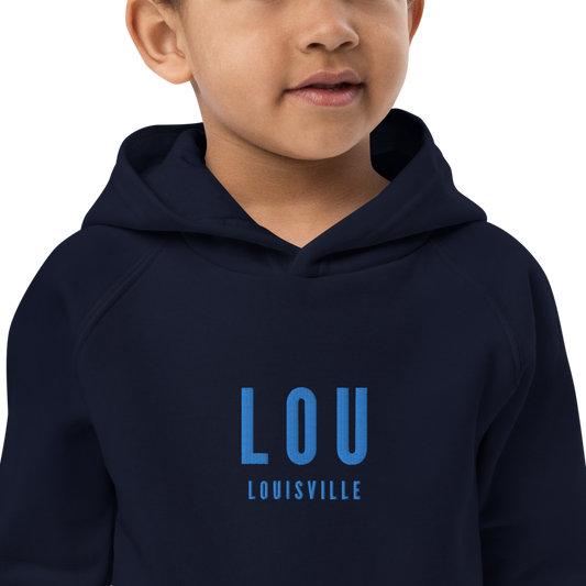 Kid's Sustainable Hoodie - Aqua Blue • LOU Louisville • YHM Designs - Image 02