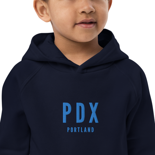 Kid's Sustainable Hoodie - Aqua Blue • PDX Portland • YHM Designs - Image 02
