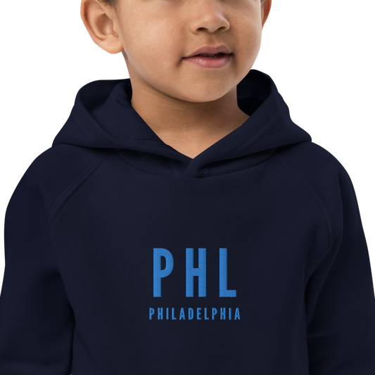 Kid's Sustainable Hoodie - Aqua Blue • PHL Philadelphia • YHM Designs - Image 02