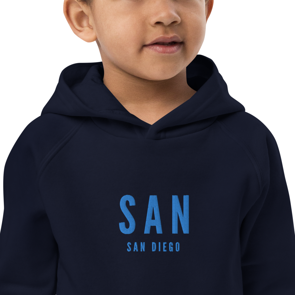 Kid's Sustainable Hoodie - Aqua Blue • SAN San Diego • YHM Designs - Image 02